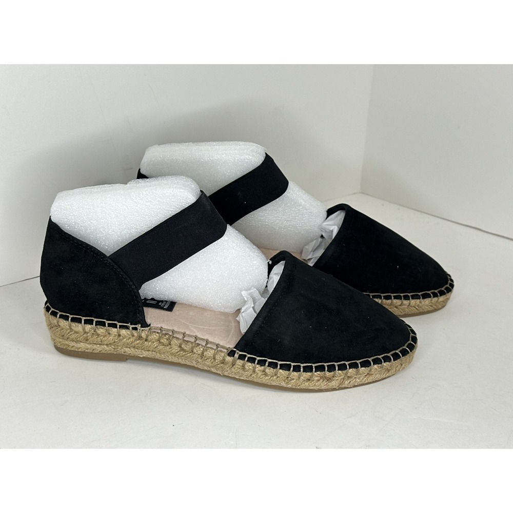 Steven by Steve Madden Women's Black Suede Casandra Espadrille Flats‎ Size 8
